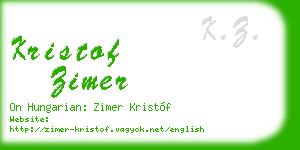kristof zimer business card